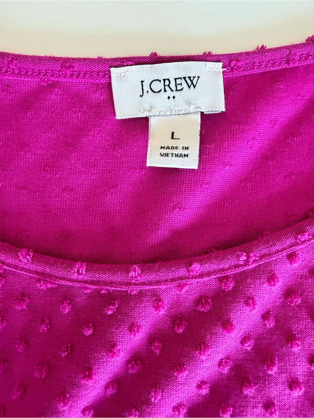 J. Crew Women’s Bright Fuchsia Tiered Dot Dress - Picture 2 of 3